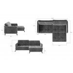 Γωνιακός καναπές Lorette 225x160x105