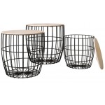 Σετ τραπεζάκια σαλονιού Howig-Fusiko-Mavro