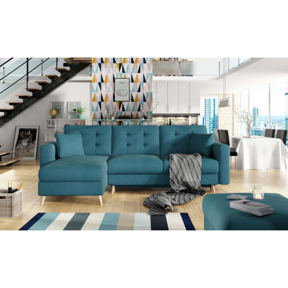 Γωνιακός καναπές Amelion-Petrol