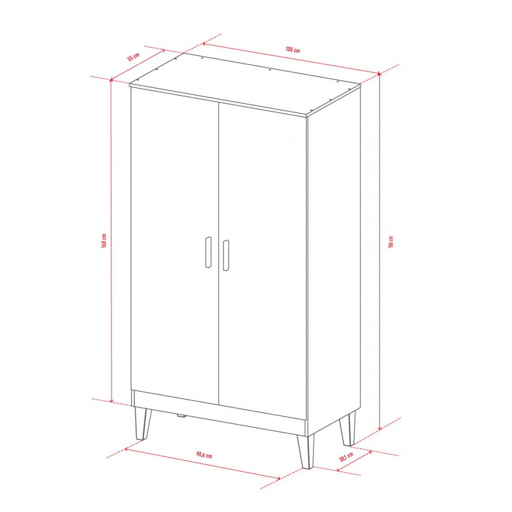 Ντουλάπα Lounge δίφυλλη-Gkri