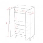 Ντουλάπα Lounge δίφυλλη-Leuko