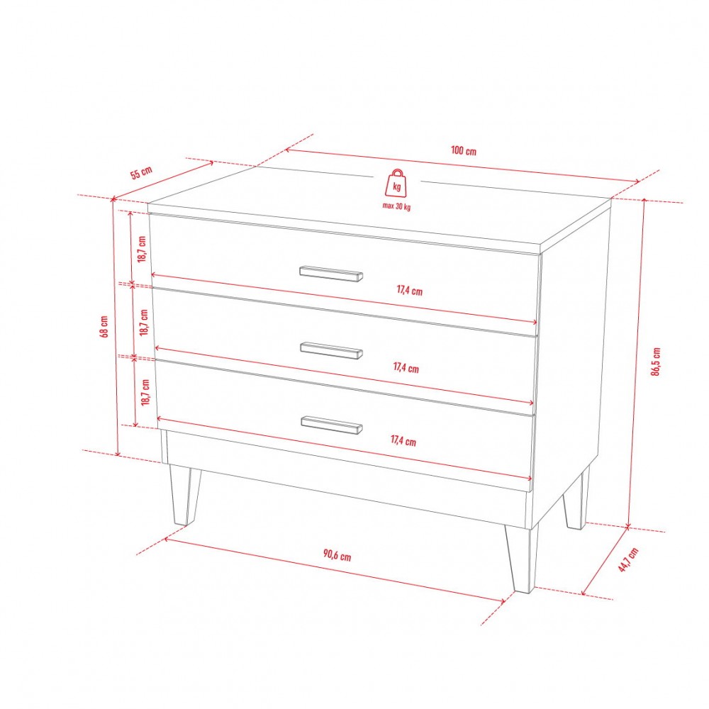 Συρταριέρα Lounge 100x55x86.5