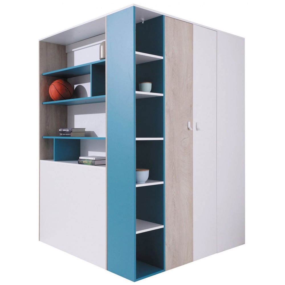 Ντουλάπα Planet γωνιακή-Leuko - Drus - Navy blue