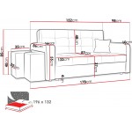 Καναπές Viva Home Τριθέσιος-Αριστερή-Kyano 178x98x85