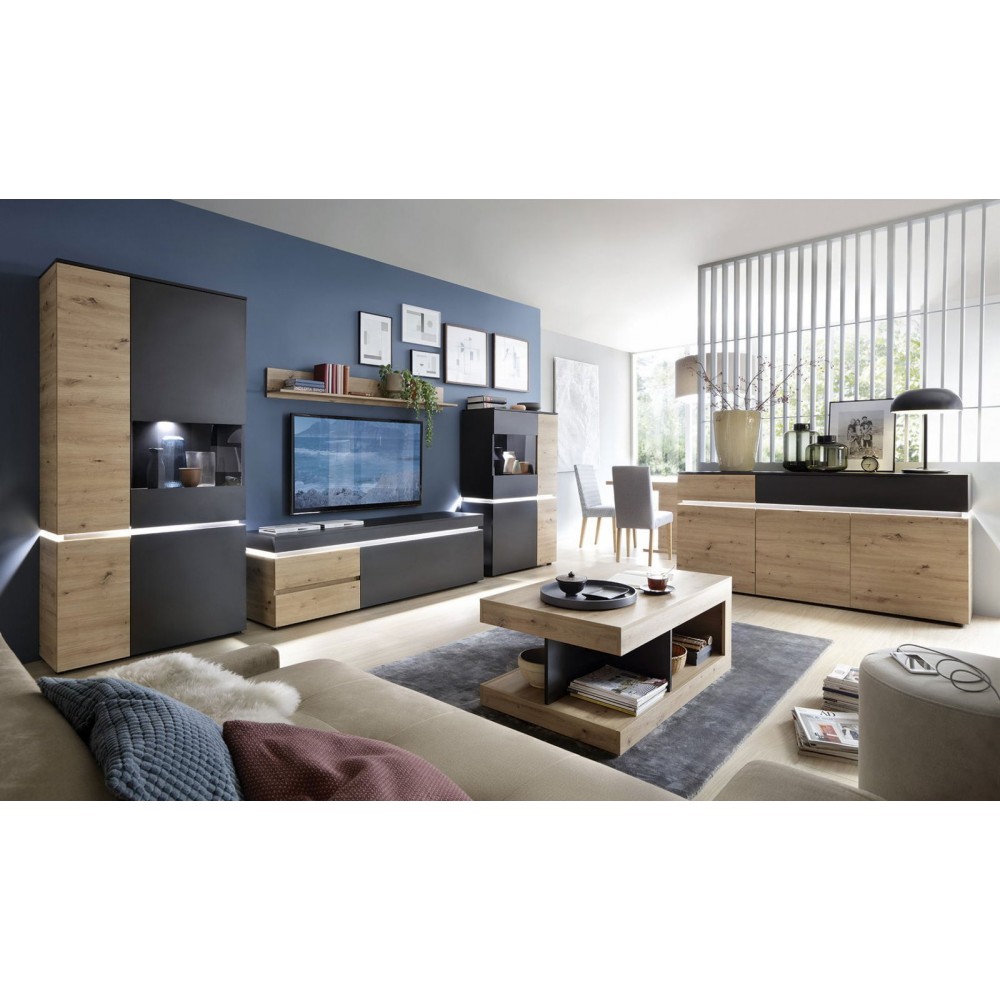 Μπουφές Glimmer 3D2S-Fusiko-Mavro