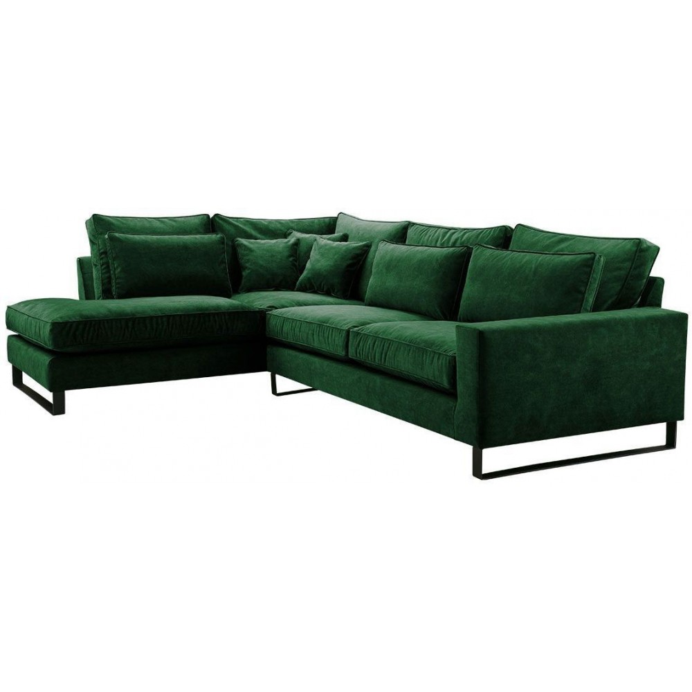 Γωνιακός καναπές Corblack-Prasino-Αριστερή