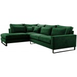 Γωνιακός καναπές Corblack-Prasino-Αριστερή