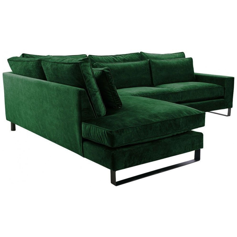 Γωνιακός καναπές Corblack-Prasino-Αριστερή