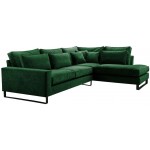 Γωνιακός καναπές Corblack-Prasino-Δεξιά