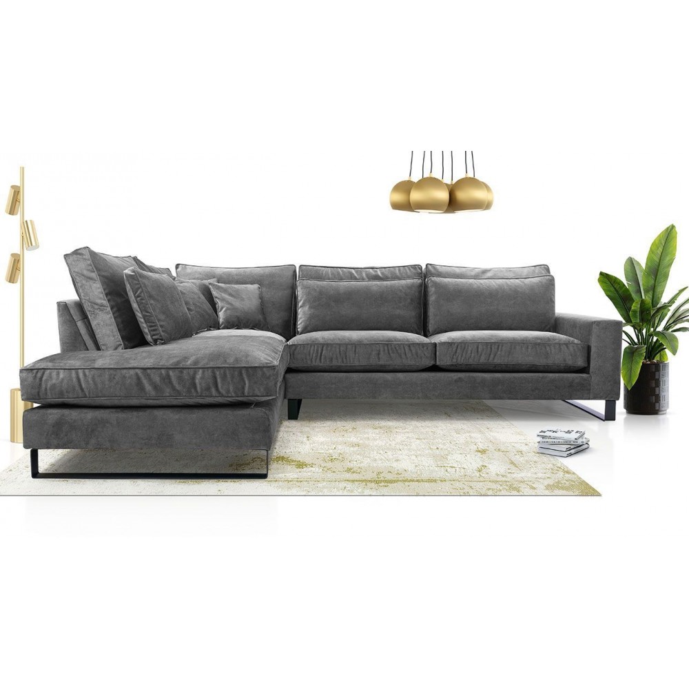 Γωνιακός καναπές Corblack-Gkri-Αριστερή