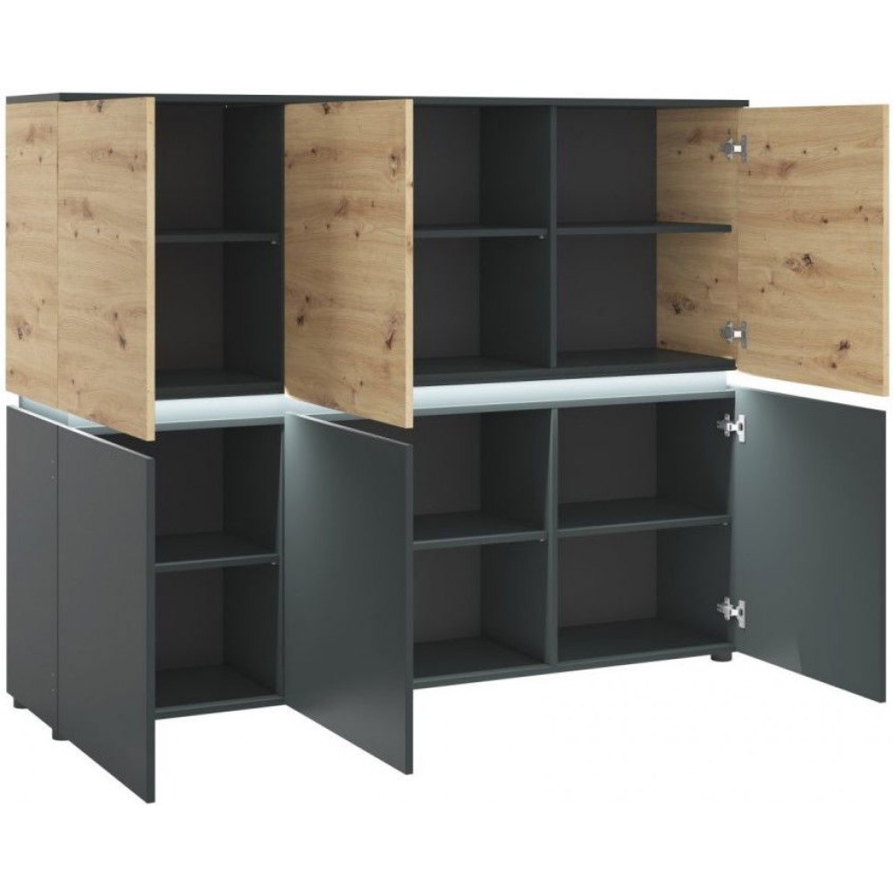 Μπουφές Glimmer 6D-Fusiko-Mavro