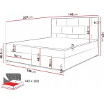 Επενδυμένο κρεβάτι Wall-Gkri-140 x 200