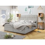 Επενδυμένο κρεβάτι Wall-Gkri Anoixto-160 x 200