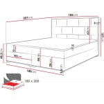 Επενδυμένο κρεβάτι Wall-Gkri Anoixto-180 x 200