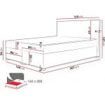 Επενδυμένο κρεβάτι Simple-Gkri Anoixto-160 x 200