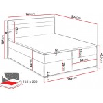 Επενδυμένο κρεβάτι Modena-Mauro - Gkri anoixto-160 x 200