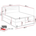 Επενδυμένο κρεβάτι Modena-Leuko - Gkri anoixto-140 x 200