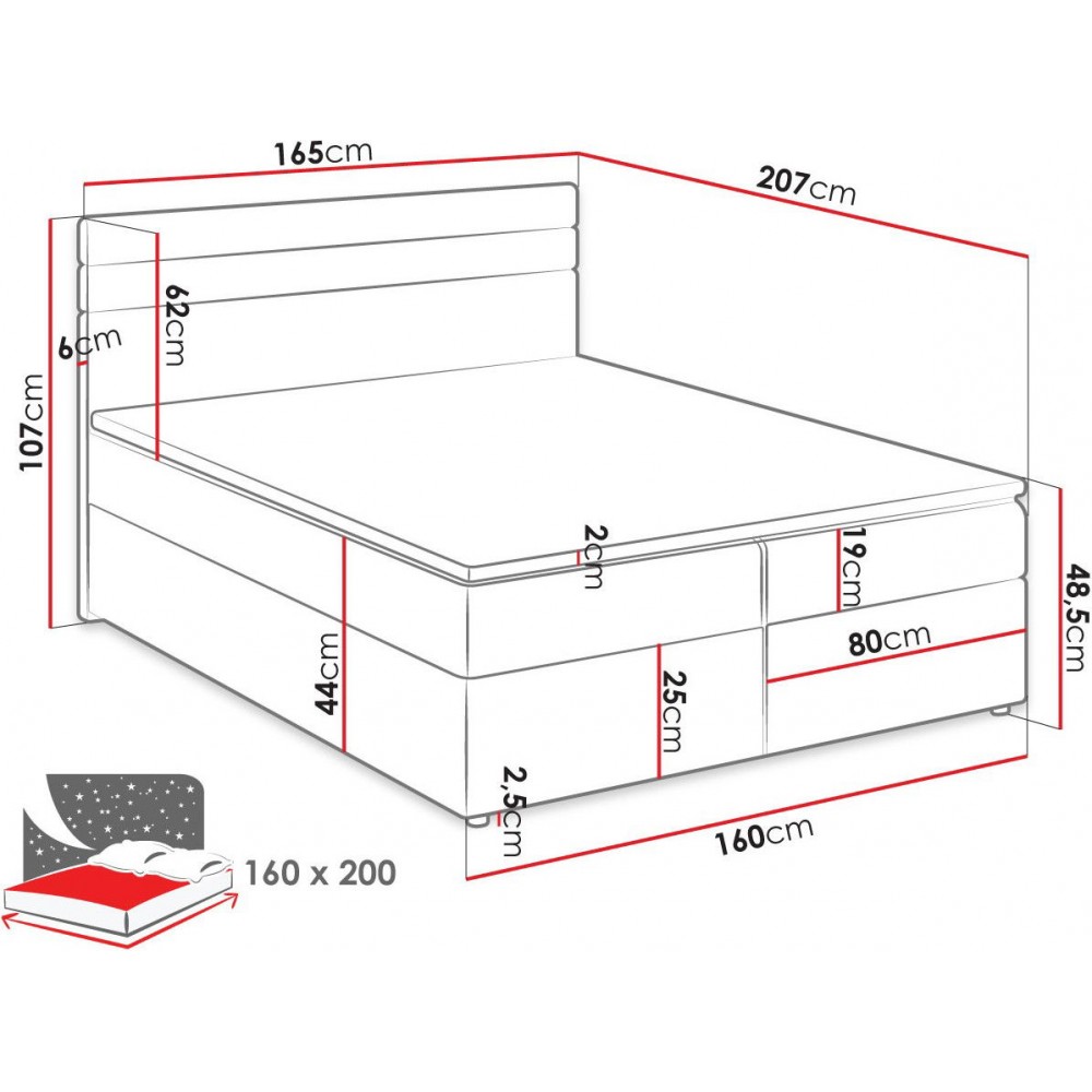 Επενδυμένο κρεβάτι Modena-Leuko-Anthraki-160 x 200