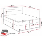 Επενδυμένο κρεβάτι Modena-Leuko-Anthraki-180 x 200