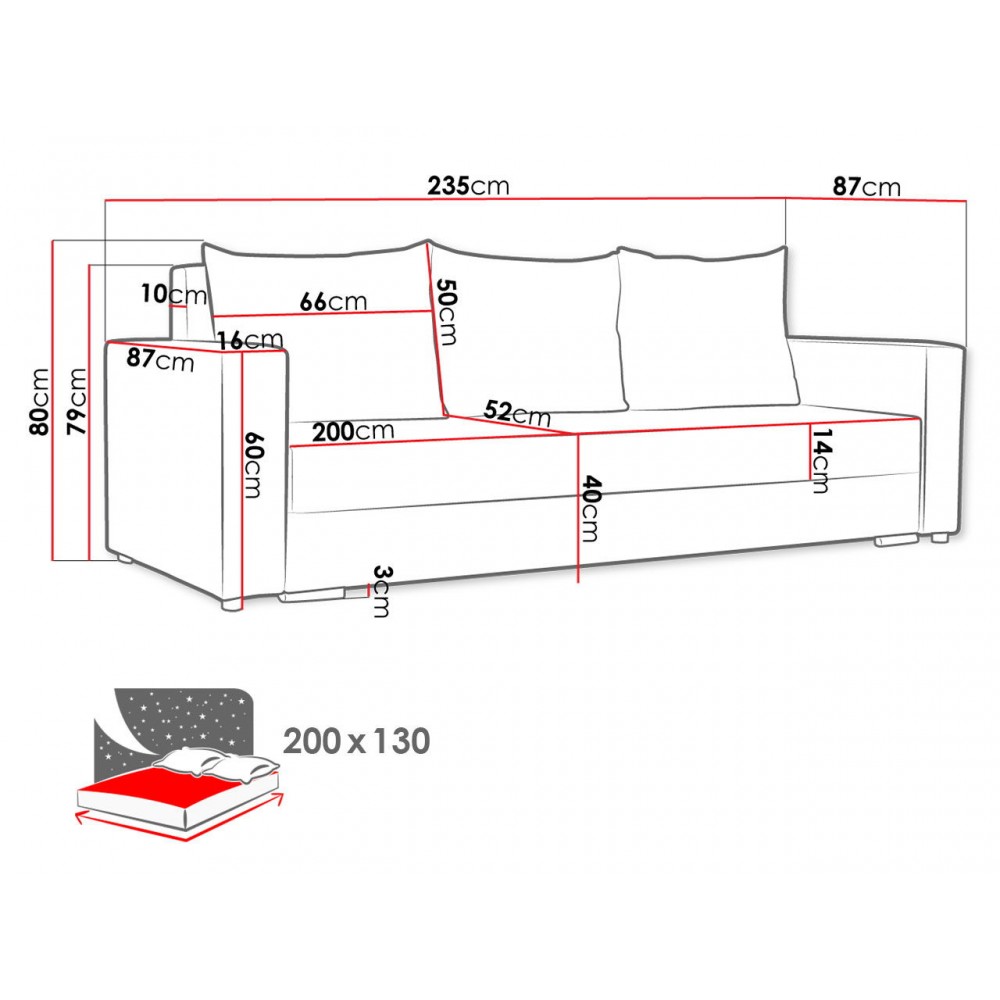 Καναπές - κρεβάτι Mojito-Mauro-Gkri