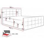 Επενδυμένο κρεβάτι Milano II-Gkri Anoixto-140 x 200
