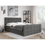 Επενδυμένο κρεβάτι Milano II-Gkri Skouro-180 x 200