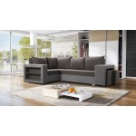 Γωνιακός καναπές Milano-Gkri anoixto - Gkri skouro-Αριστερή