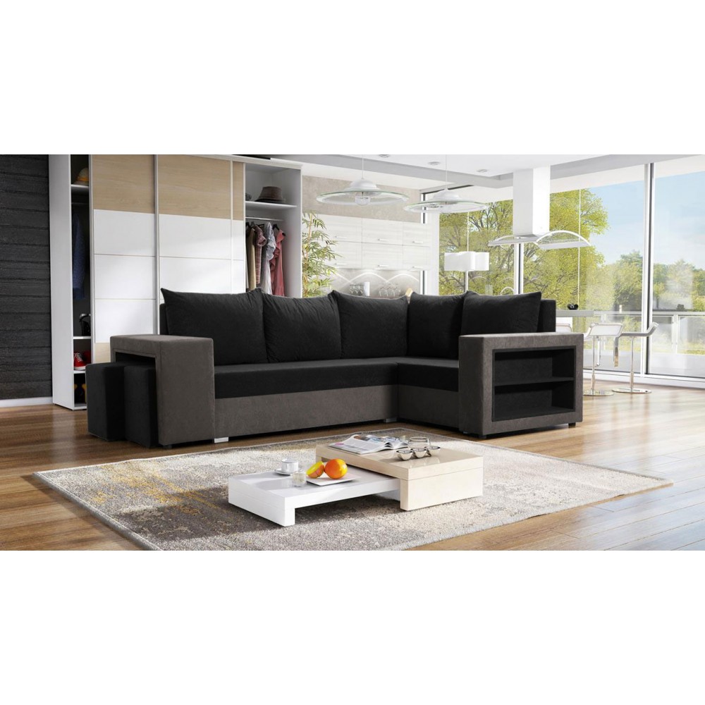 Γωνιακός καναπές Milano-Gkri anoixto - Gkri skouro-Δεξιά