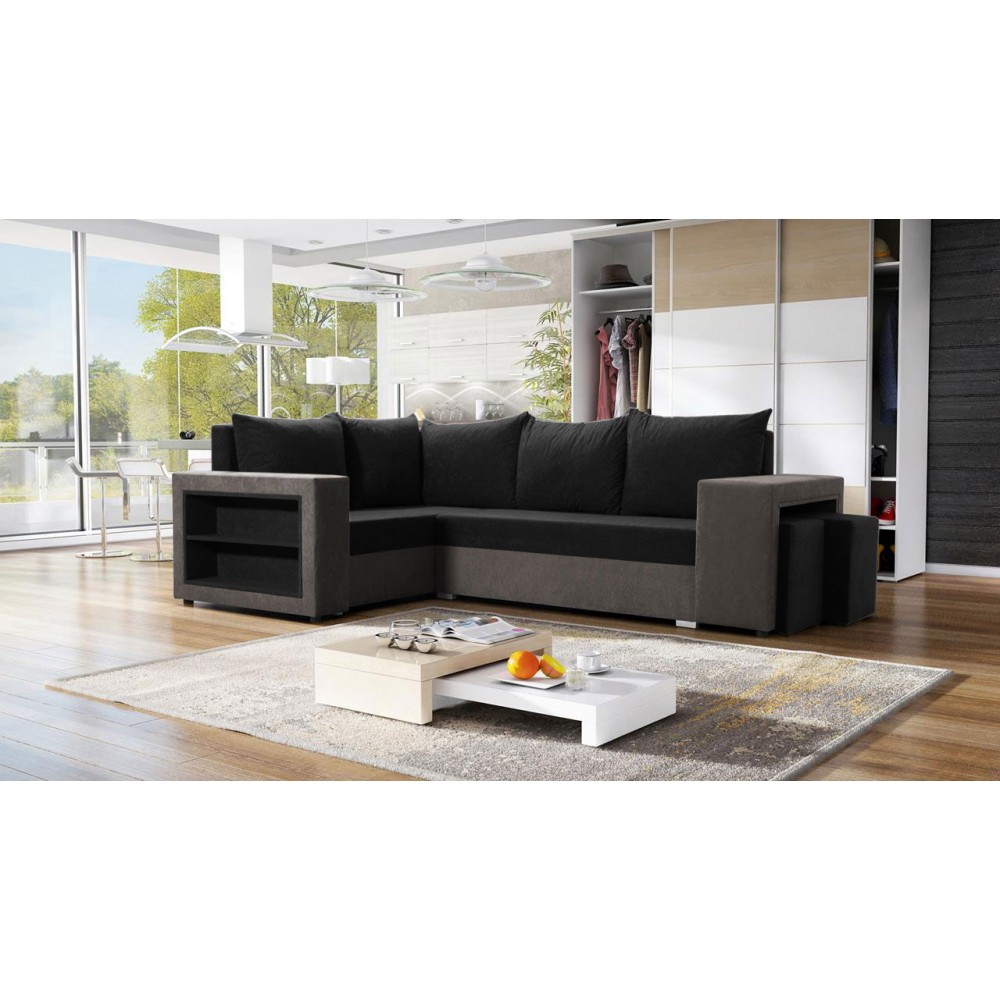 Γωνιακός καναπές Milano-Gkri-mauro-Αριστερή