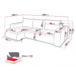 Γωνιακός καναπές Brooklyn-Leuko - Mpez