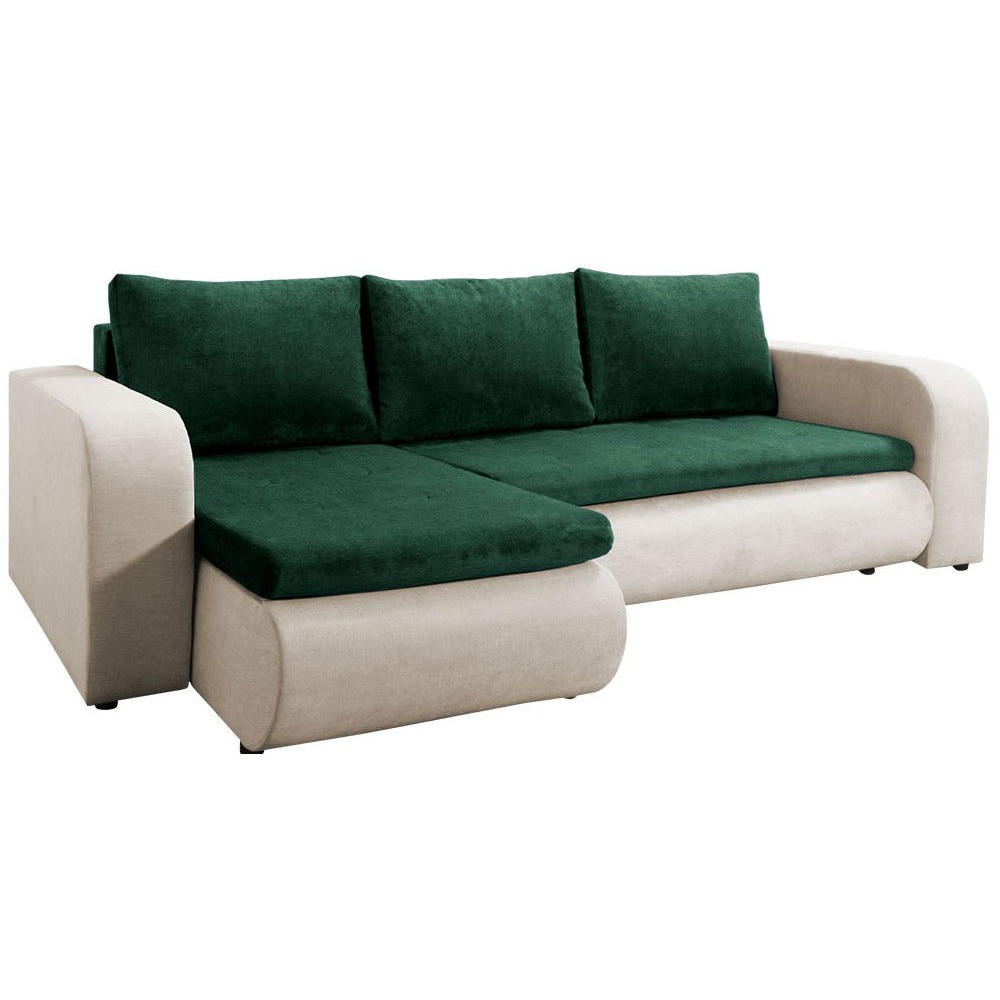 Γωνιακός καναπές Brooklyn-Prasino-Mpez