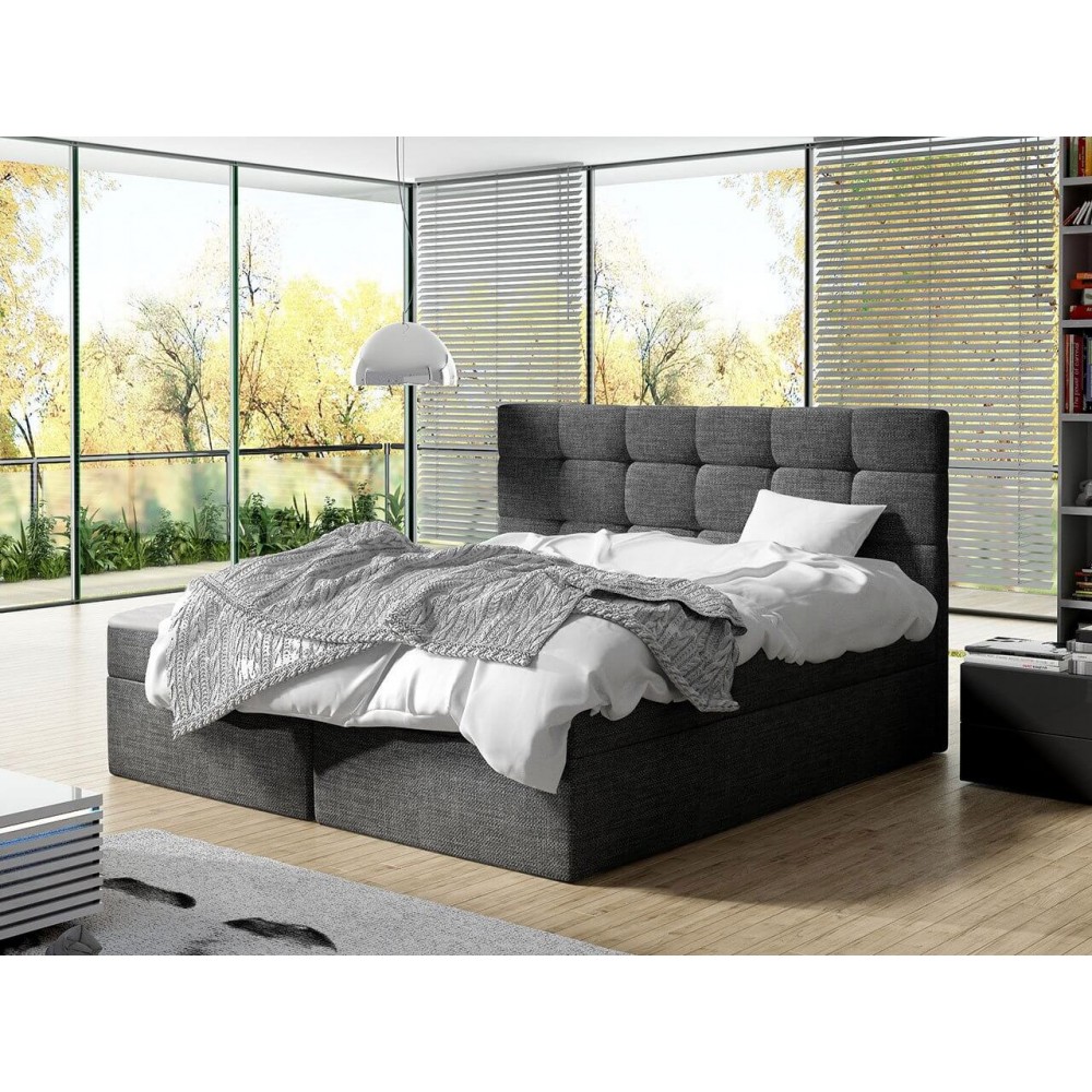 Επενδυμένο κρεβάτι Luanda-160 x 200-Gkri Skouro