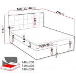 Επενδυμένο κρεβάτι Malmo Box-Mple-160 x 200