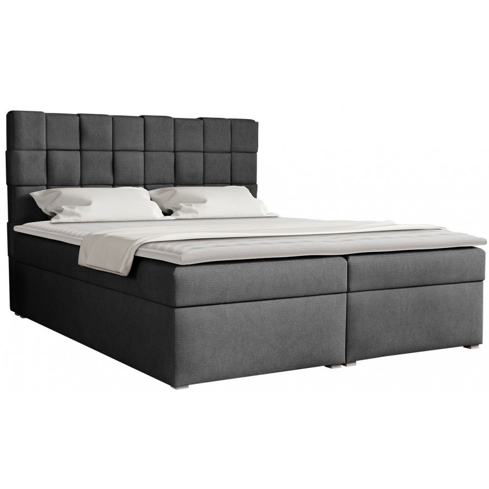 Επενδυμένο κρεβάτι Malmo Box-Gkri Skouro-180 x 200