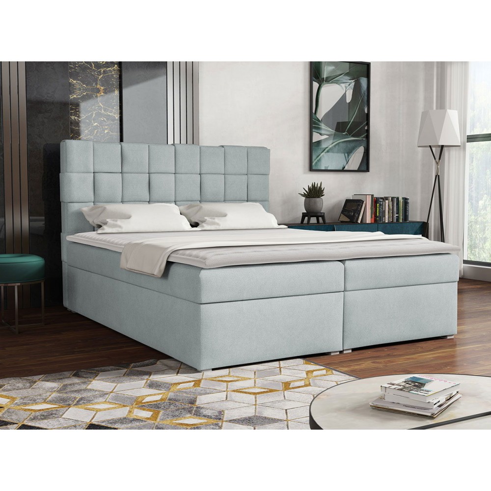 Επενδυμένο κρεβάτι Malmo Box-Gkri Anoixto-160 x 200