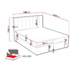 Επενδυμένο κρεβάτι ideal Box-Prasino-140 x 200