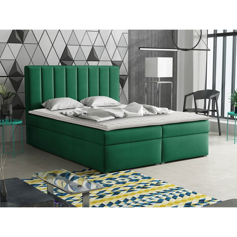 Επενδυμένο κρεβάτι ideal Box-Prasino-160 x 200