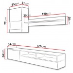 Σύνθετο σαλονιού Roco-Leuko-Gkri skouro