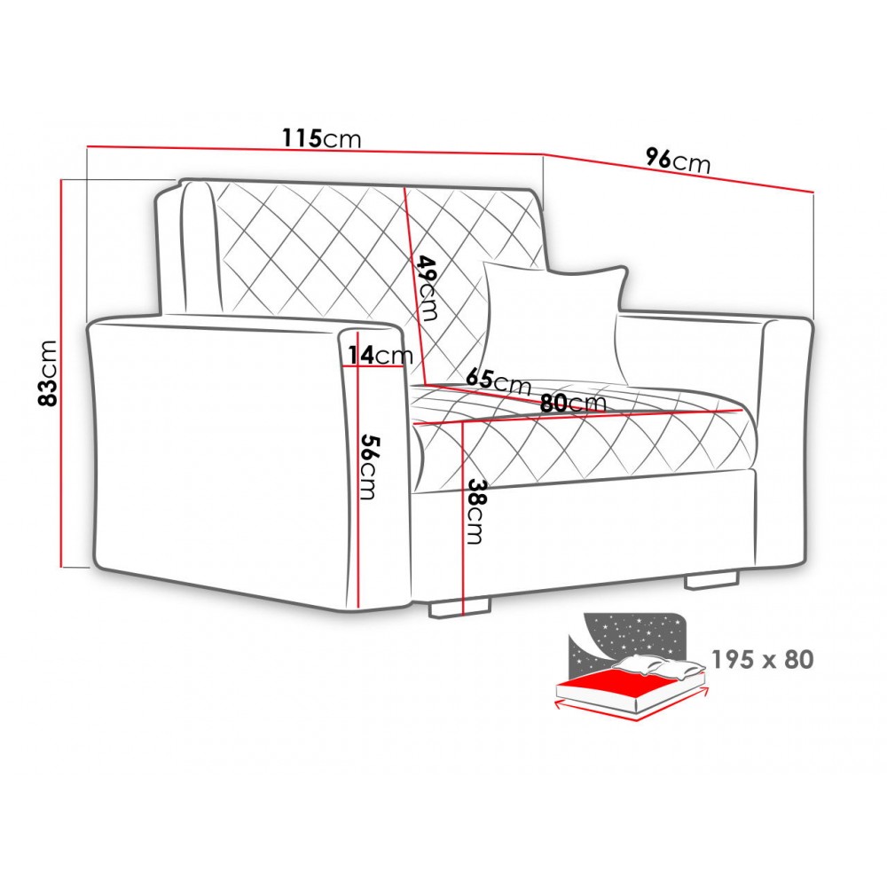 Πολυθρόνα - κρεβάτι Caro I