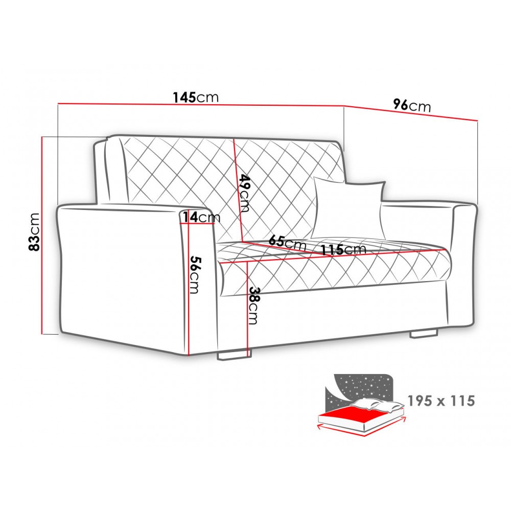 Καναπές διθέσιος Caro II