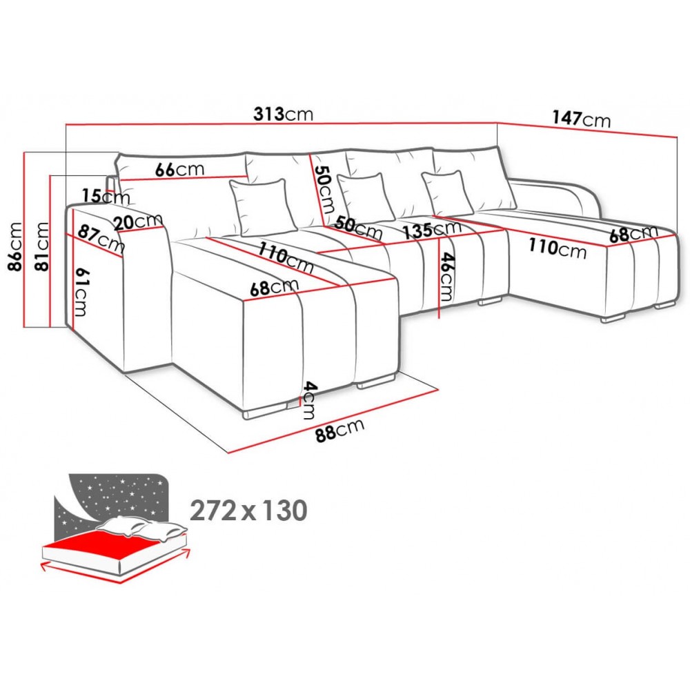 Γωνιακός καναπές Pufetto U-Prasino