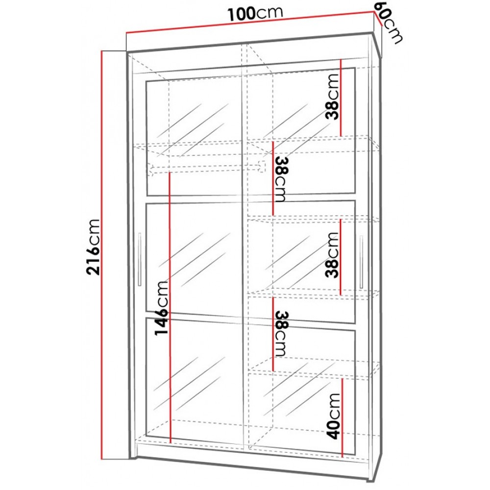 Ντουλάπα συρόμενη Karo-Fusiko
