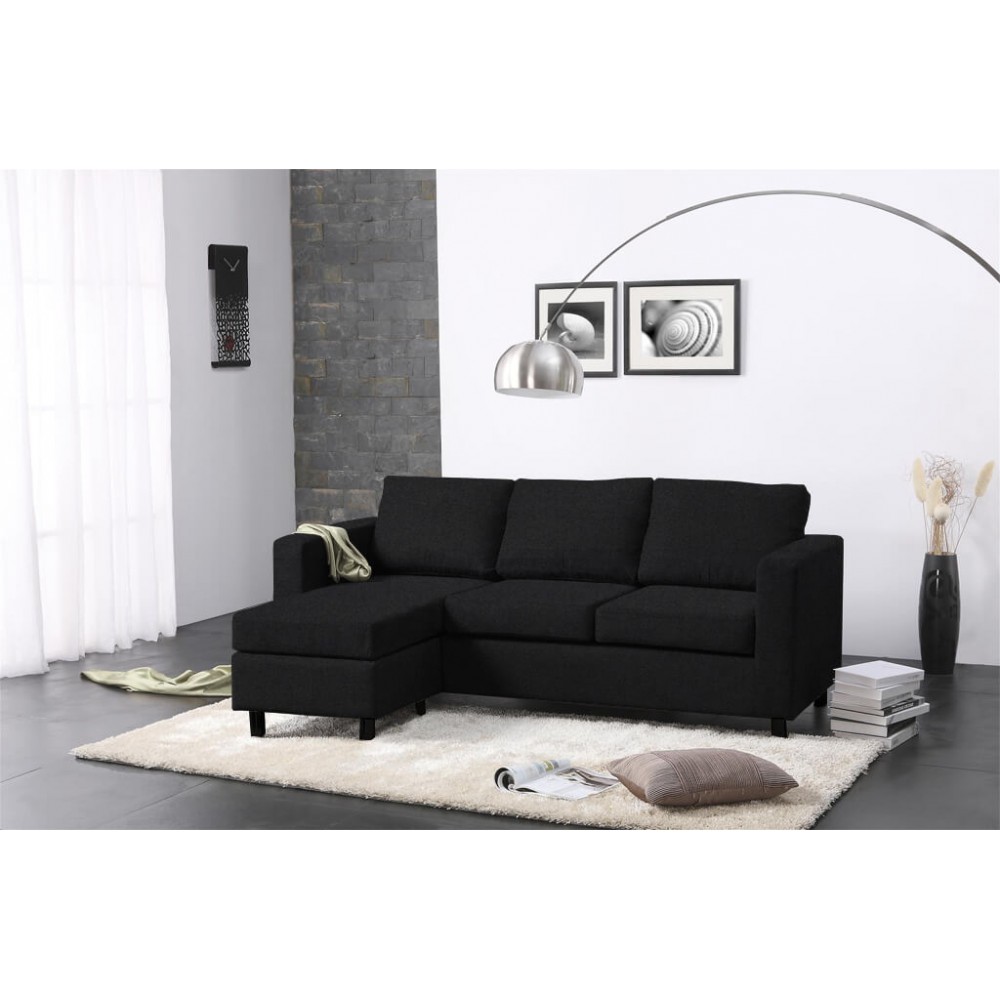Γωνιακός καναπές Ibiza-180 x 120-Μαύρο