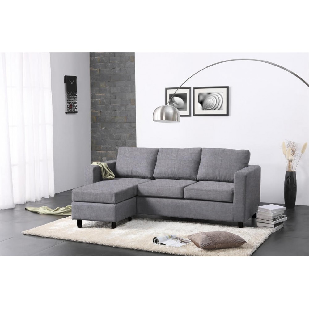 Γωνιακός καναπές Ibiza-200 x 140-Γκρι ανοιχτό