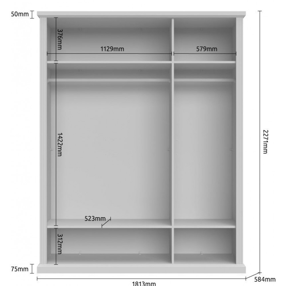 Ντουλάπα τρίφυλλη Tahoma 3D-Leuko