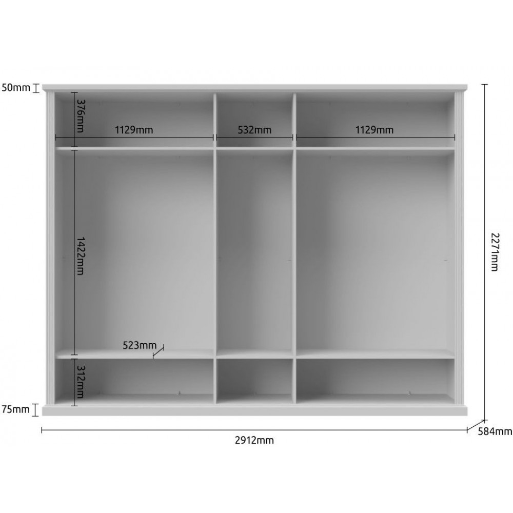 Ντουλάπα πεντάφυλλη Tahoma 5D-Leuko