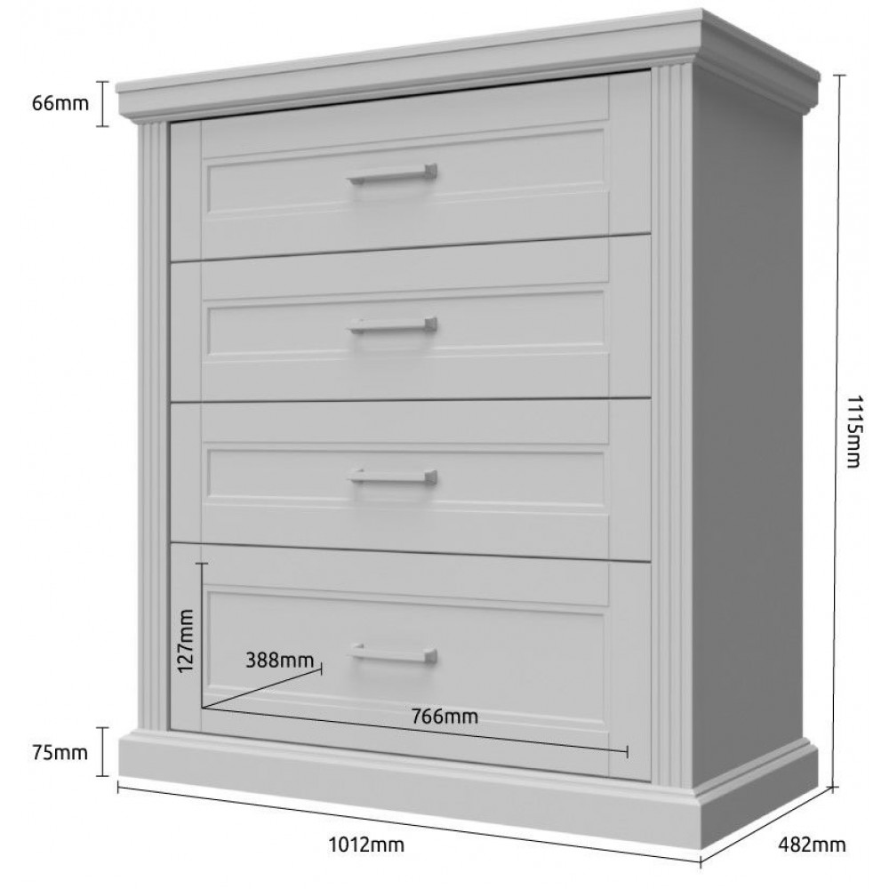 Συρταριέρα Tahoma 4S-Leuko