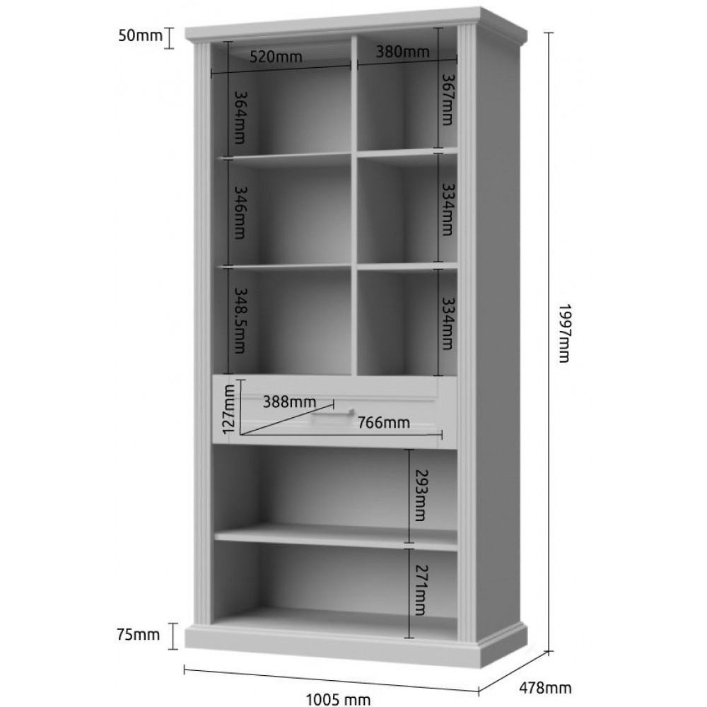 Βιτρίνα Tahoma 3D1S-Leuko