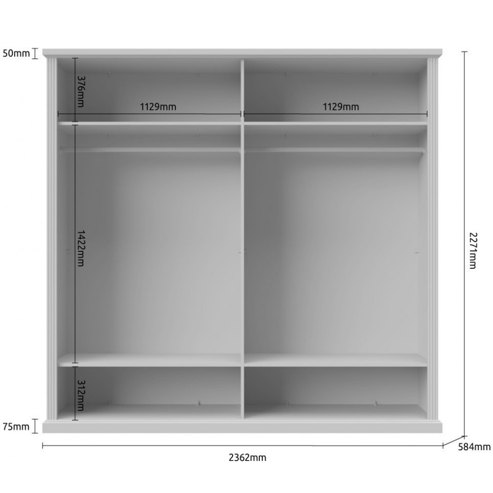 Ντουλάπα τετράφυλλη Tahoma 4D 236x59x227