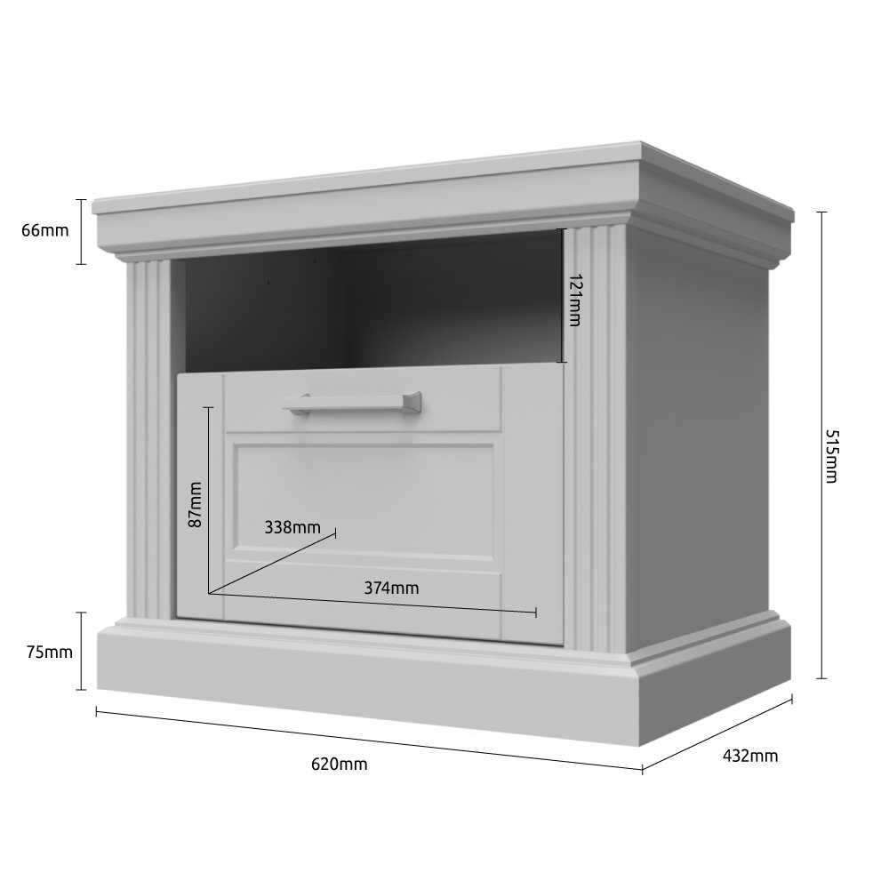 Κομοδίνο Tahoma 1S 62x43x52